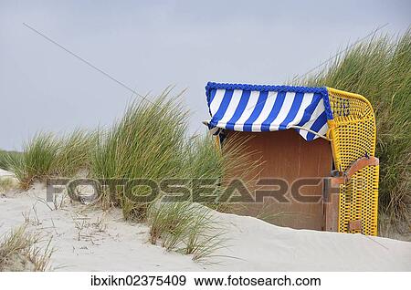 "Beach chair in the dunes, Amrum island, North Sea, Schleswig-Holstein, Germany, Europe" View Large Photo Image Stock Photo - "Beach chair in the dunes, Amrum island, North Sea, Schleswig-Holstein, Germany, Europe". Fotosearch