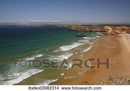 Picture - "Beach, cliffs, atlantic coast, near Sagres, Portugal, Europe". Fotosearch