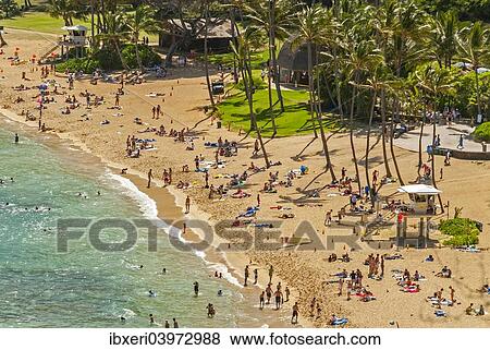 Stock Photo - "Beach, Hanauma Bay, Oahu, Hawaii, United States, North America". Fotosearch