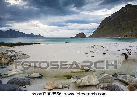 "Beach of Haukland, Vestvagoy, Lofoten, Norway, Europe" View Large Photo Image Stock Photograph - "Beach of Haukland, Vestvagoy, Lofoten, Norway, Europe". Fotosearch