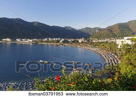 "Beach of Icmeler near Marmaris, in the morning, Mugla Province, Aegean, Turkey, Asia" View Large Photo Image Stock Image - "Beach of Icmeler near Marmaris, in the morning, Mugla Province, Aegean, Turkey, Asia". Fotosearch
