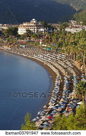 "Beach of Icmeler near Marmaris, in the morning, Mugla Province, Aegean, Turkey, Asia" View Large Photo Image Stock Photo - "Beach of Icmeler near Marmaris, in the morning, Mugla Province, Aegean, Turkey, Asia". Fotosearch