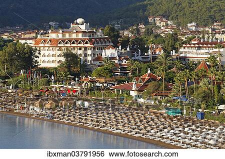 "Beach of Icmeler near Marmaris, in the morning, Mugla Province, Aegean, Turkey, Asia" View Large Photo Image Stock Photograph - "Beach of Icmeler near Marmaris, in the morning, Mugla Province, Aegean, Turkey, Asia". Fotosearch