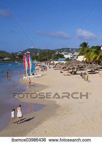 "Beach of Rodney Bay with hotels, Saint Lucia, North America" View Large Photo Image Stock Photograph - "Beach of Rodney Bay with hotels, Saint Lucia, North America". Fotosearch
