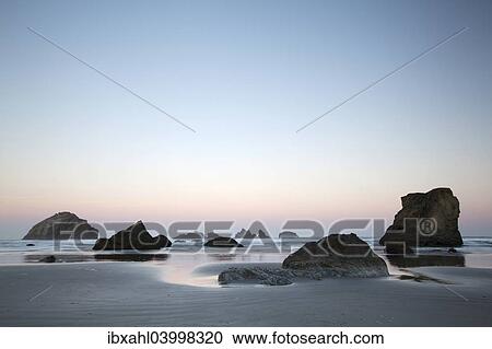 Stock Image - "Beach on the south coast of Oregon, Bandon, Oregon, United States, North America". Fotosearch