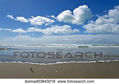 "Beach with cumulus clouds, Mahanga, Mahia Peninsula, Hawkes Bay Region, North Island, New Zealand, Oceania" View Large Photo Image Stock Photo - "Beach with cumulus clouds, Mahanga, Mahia Peninsula, Hawkes Bay Region, North Island, New Zealand, Oceania". Fotosearch