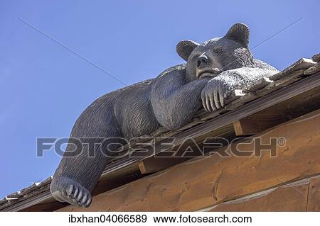 "Bear figure at a shop, Afton, Wyoming, United States, North America" View Large Photo Image Stock Photo - "Bear figure at a shop, Afton, Wyoming, United States, North America". Fotosearch