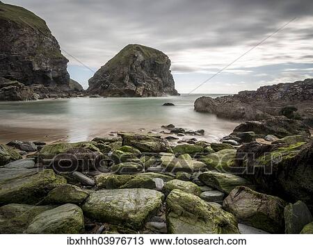 "Bedruthan Steps, rugged bay on the west coast of Cornwall, Great Britain" View Large Photo Image Stock Image - "Bedruthan Steps, rugged bay on the west coast of Cornwall, Great Britain". Fotosearch