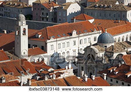 "Bell tower, City Hall, St Blasius Church, view from the city walls, historic centre, Dubrovnik, Dalmatia, Croatia, Europe" View Large Photo Image Stock Photo - "Bell tower, City Hall, St Blasius Church, view from the city walls, historic centre, Dubrovnik, Dalmatia, Croatia, Europe". Fotosearch