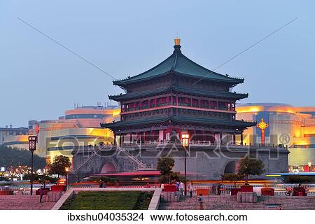 "Bell Tower, Xi'an, Shaanxi Province, China, Asia" View Large Photo Image Picture - "Bell Tower, Xi'an, Shaanxi Province, China, Asia". Fotosearch