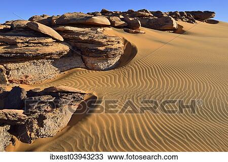 "Bicoloured Dunes Noires, sand dunes on Tadrart plateau, Tassili n'Ajjer National Park, Unesco World Heritage Site, Sahara desert, Algeria, Africa" View Large Photo Image Stock Image - "Bicoloured Dunes Noires, sand dunes on Tadrart plateau, Tassili n'Ajjer National Park, Unesco World Heritage Site, Sahara desert, Algeria, Africa". Fotosearch