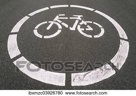 "Bicycle lane, marking on a cycle path, Munster, Munsterland, North Rhine-Westphalia, Germany, Europe" View Large Photo Image Stock Image - "Bicycle lane, marking on a cycle path, Munster, Munsterland, North Rhine-Westphalia, Germany, Europe". Fotosearch
