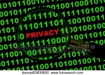 "Binary code with the word """"Privacy"""" viewed through a magnifying glass" View Large Photo Image Stock Image - "Binary code with the word """"Privacy"""" viewed through a magnifying glass". Fotosearch