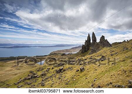 "Bizarre rock formation, Old Man of Storr with the Sound of Raasay, Isle of Skye, Scotland, United Kingdom, Europe" View Large Photo Image Stock Image - "Bizarre rock formation, Old Man of Storr with the Sound of Raasay, Isle of Skye, Scotland, United Kingdom, Europe". Fotosearch