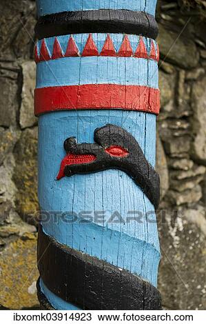 "Black Midgard Serpent or World Serpent, carved wooden pillar, Kirkjubour, Streymoy, Faroe Islands, Denmark, Europe" View Large Photo Image Stock Image - "Black Midgard Serpent or World Serpent, carved wooden pillar, Kirkjubour, Streymoy, Faroe Islands, Denmark, Europe". Fotosearch
