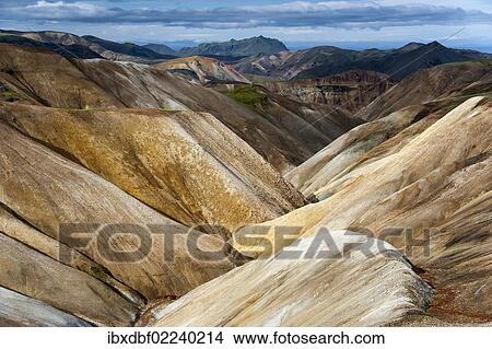 "Blahnukur volcano and Brennisteinsalda volcano, rhyolite mountains, Landmannalaugar, Fjallabak Nature Reserve, Highlands of Iceland, Iceland, Europe" View Large Photo Image Picture - "Blahnukur volcano and Brennisteinsalda volcano, rhyolite mountains, Landmannalaugar, Fjallabak Nature Reserve, Highlands of Iceland, Iceland, Europe". Fotosearch