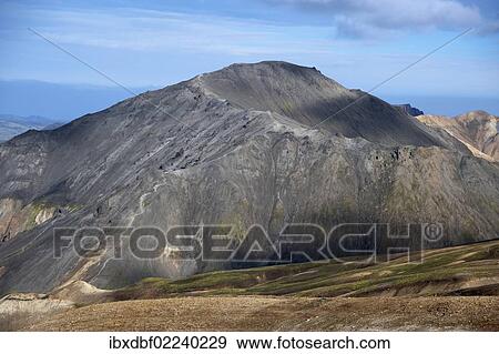"Blahnukur volcano and rhyolite mountains, Landmannalaugar, Fjallabak Nature Reserve, Highlands, Iceland, Europe" View Large Photo Image Stock Photo - "Blahnukur volcano and rhyolite mountains, Landmannalaugar, Fjallabak Nature Reserve, Highlands, Iceland, Europe". Fotosearch