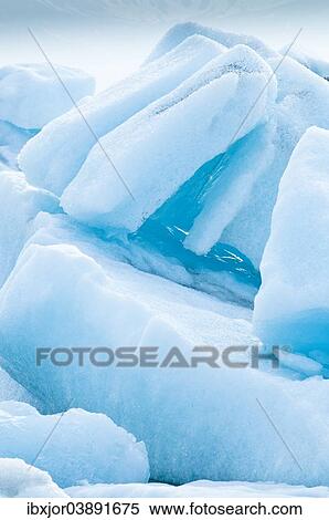 Stock Photography - "Blocks of ice, detail view, Iceland, Europe". Fotosearch
