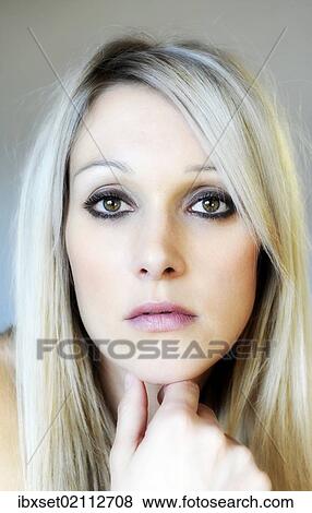 "Blonde young woman, beauty portrait" View Large Photo Image Stock Photo - "Blonde young woman, beauty portrait". Fotosearch