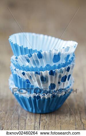 Picture - Blue cupcake or muffin cases. Fotosearch
