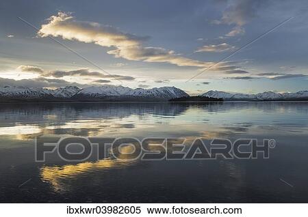 "Blue Hour, dusk, at Lake Tekapo in front of mountain range, Canterbury Region, South Island, New Zealand, Oceania" View Large Photo Image Stock Photography - "Blue Hour, dusk, at Lake Tekapo in front of mountain range, Canterbury Region, South Island, New Zealand, Oceania". Fotosearch