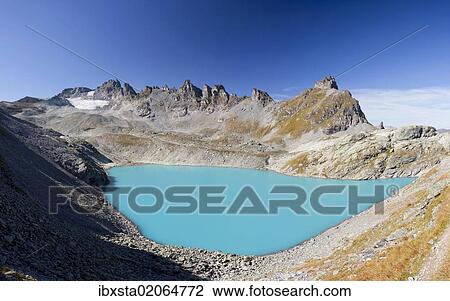 "Blue Wildsee Lake at Pizol massif in """"Heidi-Land"""" Bad Ragaz in the Swiss Alps, Switzerland, Europe" View Large Photo Image Stock Image - "Blue Wildsee Lake at Pizol massif in """"Heidi-Land"""" Bad Ragaz in the Swiss Alps, Switzerland, Europe". Fotosearch