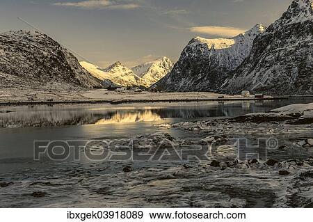 Stock Photo - "Bo near Flakstad, Flakstadpollen, Flakstadoya, Lofoten archipelago, Norway, Europe". Fotosearch