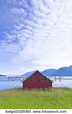 "Boathouse on a Norwegian fjord, Norway, Europe" View Large Photo Image Stock Image - "Boathouse on a Norwegian fjord, Norway, Europe". Fotosearch