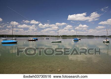 "Boats on Lake Woerth, Erling, Andechs, Funfseenland, Upper Bavaria, Bavaria, Germany, Europe" View Large Photo Image Stock Photograph - "Boats on Lake Woerth, Erling, Andechs, Funfseenland, Upper Bavaria, Bavaria, Germany, Europe". Fotosearch