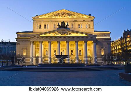 "Bolshoi Theatre at dusk, Moscow, Russia, Europe" View Large Photo Image Stock Photograph - "Bolshoi Theatre at dusk, Moscow, Russia, Europe". Fotosearch