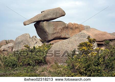 "Boulders at the hiking trail of Sentir Douaniers, Ploumanac'h, Cote de Granit Rose, Brittany, France, Europe" View Large Photo Image Stock Image - "Boulders at the hiking trail of Sentir Douaniers, Ploumanac'h, Cote de Granit Rose, Brittany, France, Europe". Fotosearch