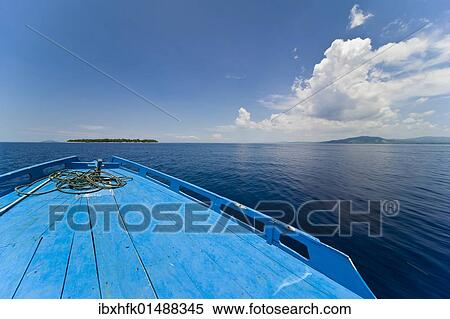 Stock Photography - "Bow of a wooden boat, Siladen island, Sulawesi, Indonesia, Southeast Asia, Asia". Fotosearch