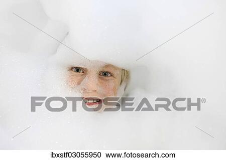 "Boy, 9 years, head amidst bath foam" View Large Photo Image Stock Image - "Boy, 9 years, head amidst bath foam". Fotosearch