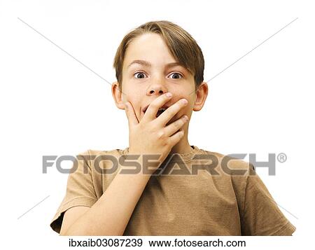 "Boy, looking scared" View Large Photo Image Stock Photo - "Boy, looking scared". Fotosearch