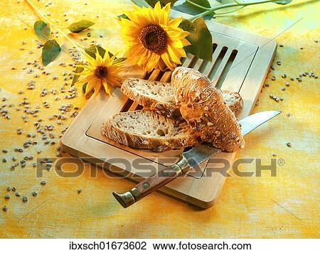 Bread with sunflower seeds View Large Photo Image Stock Image - Bread with sunflower seeds. Fotosearch