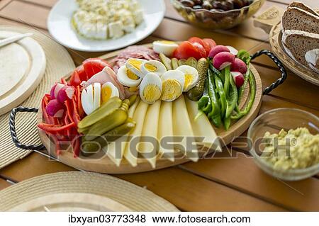 "Brettl-Jause, traditional snack with cheese and cold cuts, Bavaria, Germany, Europe" View Large Photo Image Stock Photo - "Brettl-Jause, traditional snack with cheese and cold cuts, Bavaria, Germany, Europe". Fotosearch