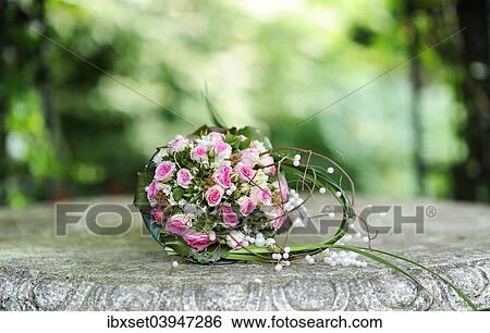 Bridal bouquet with pink roses View Large Photo Image Stock Photograph - Bridal bouquet with pink roses. Fotosearch
