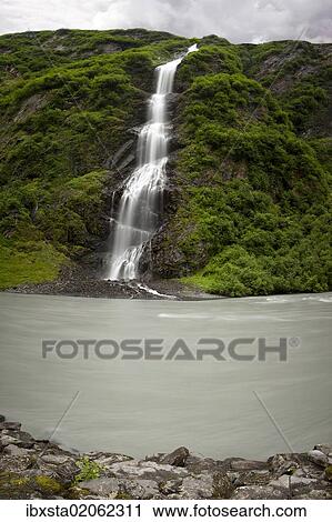 "Bridal Veil Falls, waterfalls, near Valdez, Alaska, USA, North America" View Large Photo Image Stock Image - "Bridal Veil Falls, waterfalls, near Valdez, Alaska, USA, North America". Fotosearch