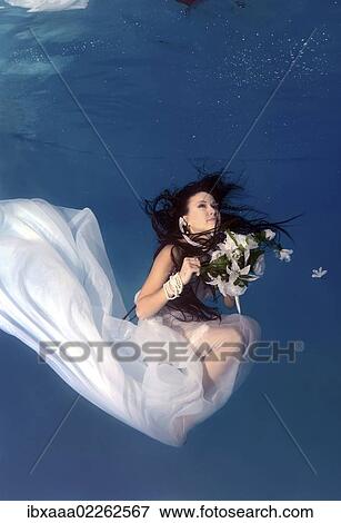 "Bride, underwater wedding in a pool" View Large Photo Image Stock Photo - "Bride, underwater wedding in a pool". Fotosearch