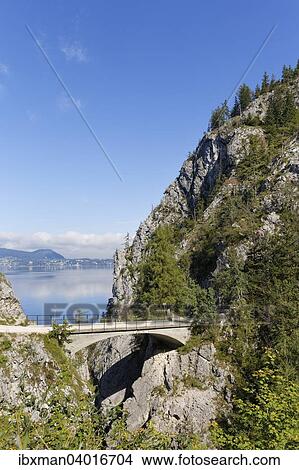 "Bridge across the Lainaugraben, Traunstein mountain, Lake Traun, Gmunden, Salzkammergut, Traunviertel region, Upper Austria, Austria, Europe" View Large Photo Image Picture - "Bridge across the Lainaugraben, Traunstein mountain, Lake Traun, Gmunden, Salzkammergut, Traunviertel region, Upper Austria, Austria, Europe". Fotosearch