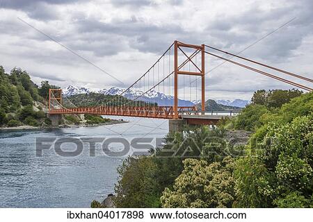 "Bridge at the La Pasarela connection between General Carrera Lake and Lago Bertrand, Chile Chico, Aysen, Chile, South America" View Large Photo Image Stock Photo - "Bridge at the La Pasarela connection between General Carrera Lake and Lago Bertrand, Chile Chico, Aysen, Chile, South America". Fotosearch