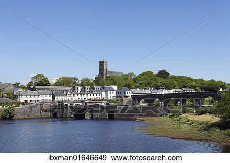 Stock Photo - "Bridges across the Newport River, Newport, County Mayo, Connacht province, Republic of Ireland, Europe". Fotosearch