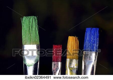 "Bristle brushes with green, red, yellow and blue paint" View Large Photo Image Stock Image - "Bristle brushes with green, red, yellow and blue paint". Fotosearch