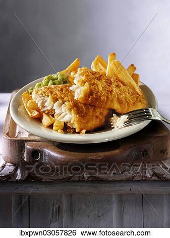 "British food, battered fish and chips" View Large Photo Image Stock Photograph - "British food, battered fish and chips". Fotosearch