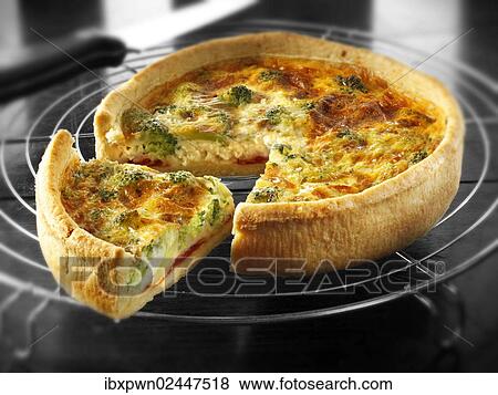 Broccoli quiche View Large Photo Image Stock Photo - Broccoli quiche. Fotosearch