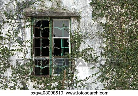 Stock Photo - "Broken window of an abandoned house in an abandoned village, Chek Keng, Hong Kong, Hong Kong, China, People's Republic of China, Asia". Fotosearch