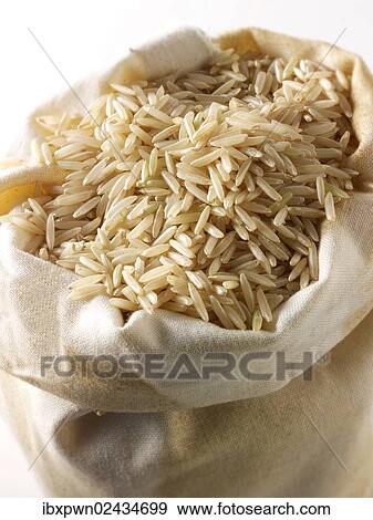Stock Photo - Brown Basmati rice grains. Fotosearch