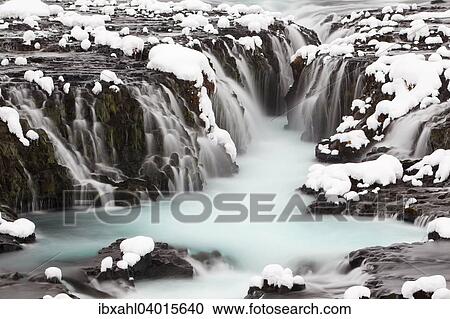 "Bruarfoss in winter, river Bruara, Southern Region, Iceland, Europe" View Large Photo Image Stock Image - "Bruarfoss in winter, river Bruara, Southern Region, Iceland, Europe". Fotosearch