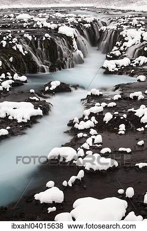 "Bruarfoss in winter, river Bruara, Southern Region, Iceland, Europe" View Large Photo Image Stock Photo - "Bruarfoss in winter, river Bruara, Southern Region, Iceland, Europe". Fotosearch