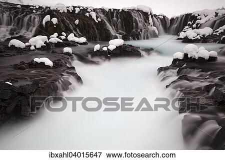 "Bruarfoss in winter, river Bruara, Southern Region, Iceland, Europe" View Large Photo Image Stock Photo - "Bruarfoss in winter, river Bruara, Southern Region, Iceland, Europe". Fotosearch
